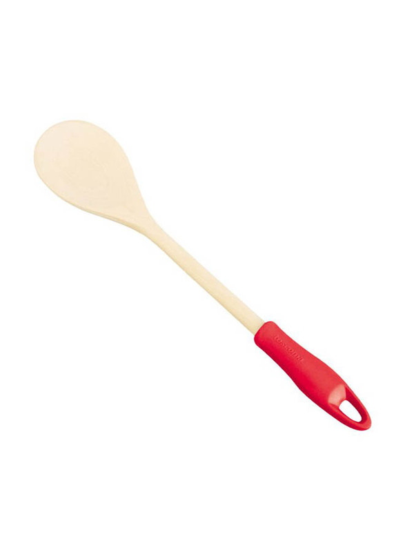 Tescoma 34.8cm Oval Wooden Spoon, Beige/Red