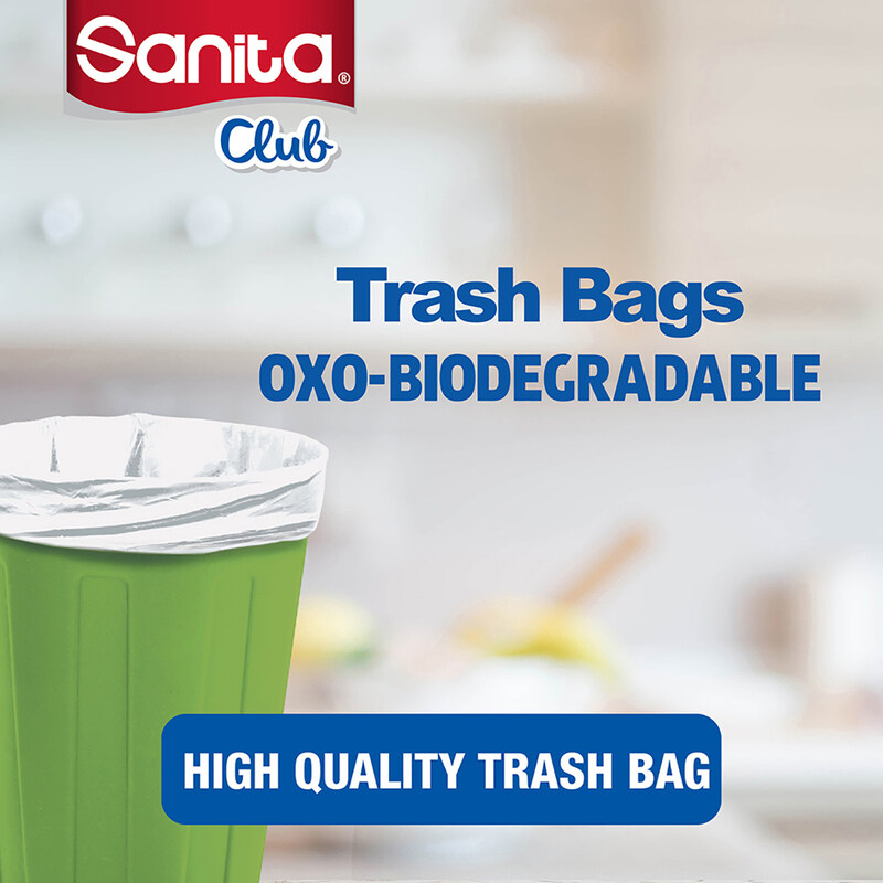 Sanita Club Biodegradable Trash Bag, 3 x 30 Bags