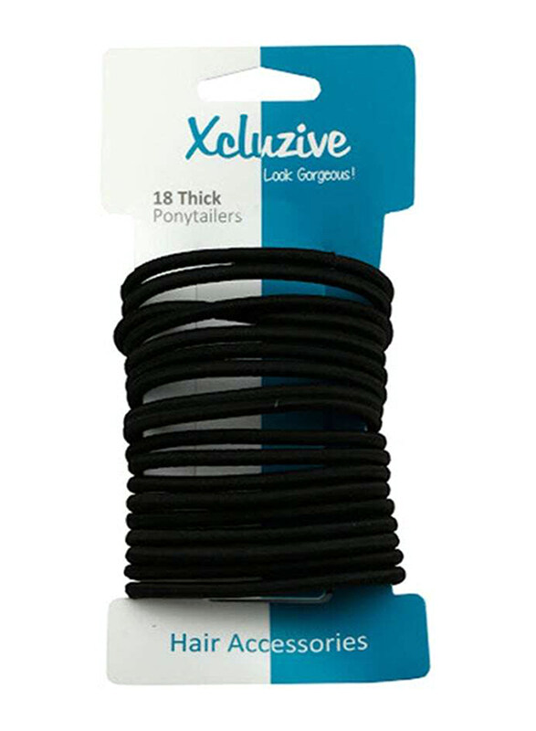 

Xcluzive Thick Pony Tailers, 18 Pieces, Black