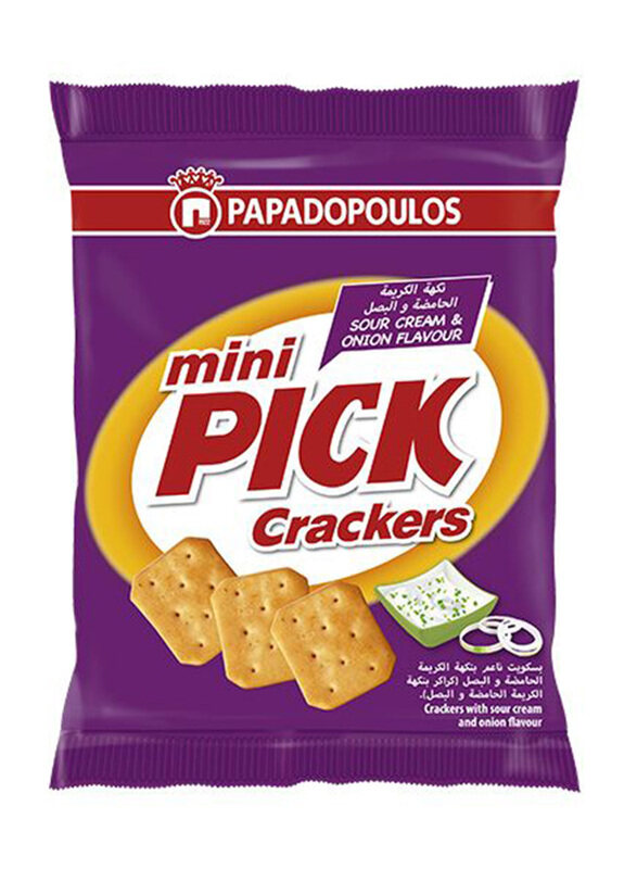 

Papadopoulos Sour Cream & Onion Mini Pick Crackers, 45g