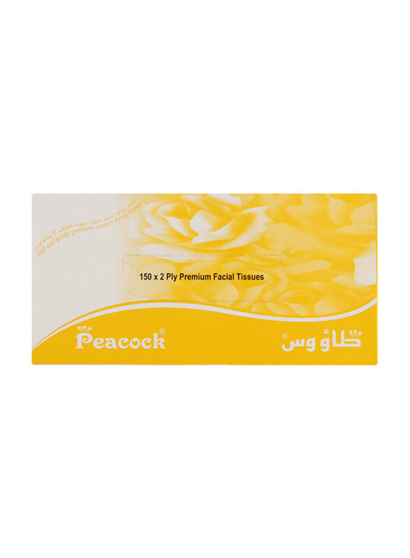 

Peacock Premium 2-Ply Facial Tissue, 150 Sheets