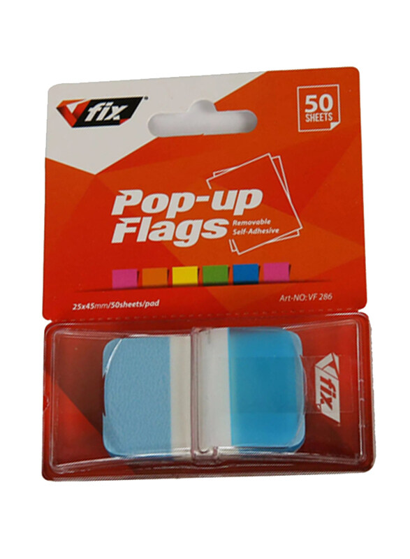 

V-fix Pop-up Flags, 50 Sheet, Blue