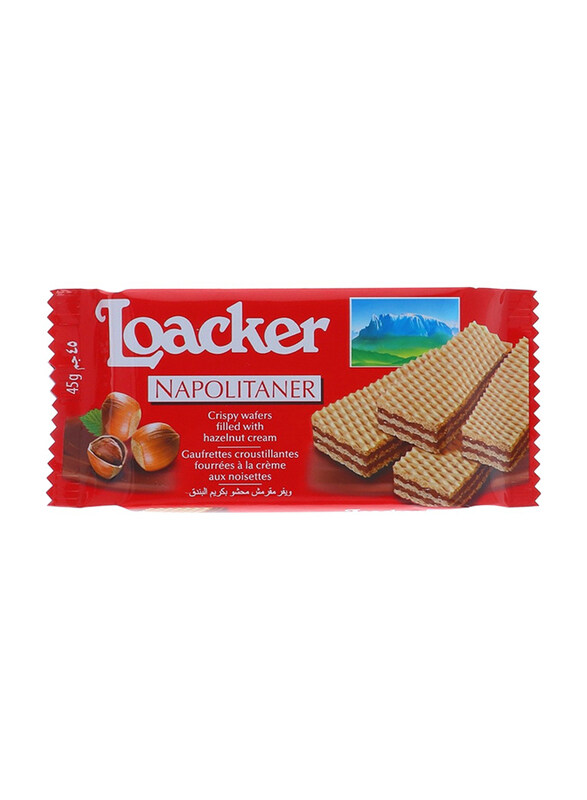 

Loacker Napolitano Crispy Wafer Filled with Hazelnut Cream, 45g
