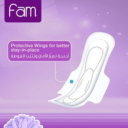 Fam Classic with Wing Natural Cotton Feel Maxi Thick Super Sanitary, 30 Pieces