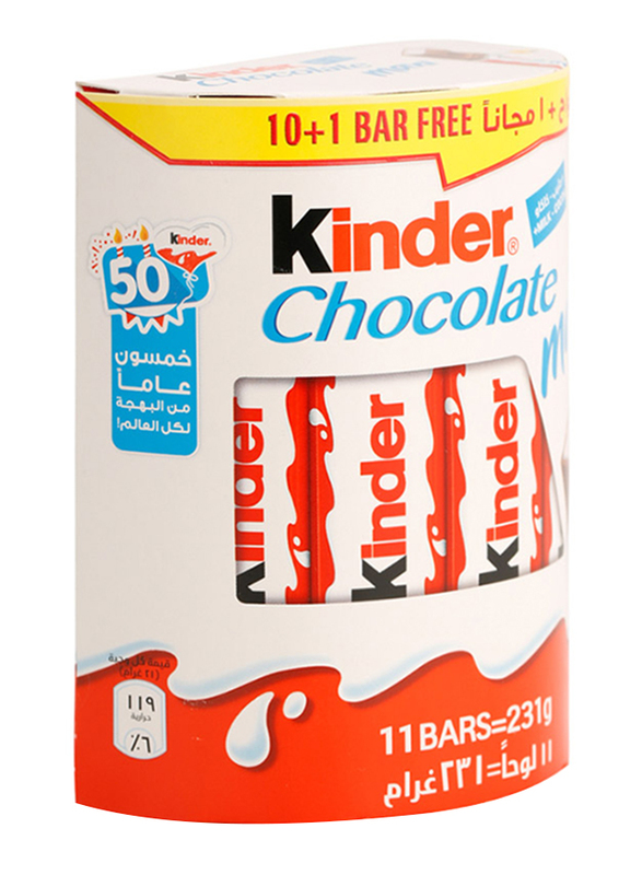 Kinder Chocolate Maxi Bar, 11 Pieces,231g