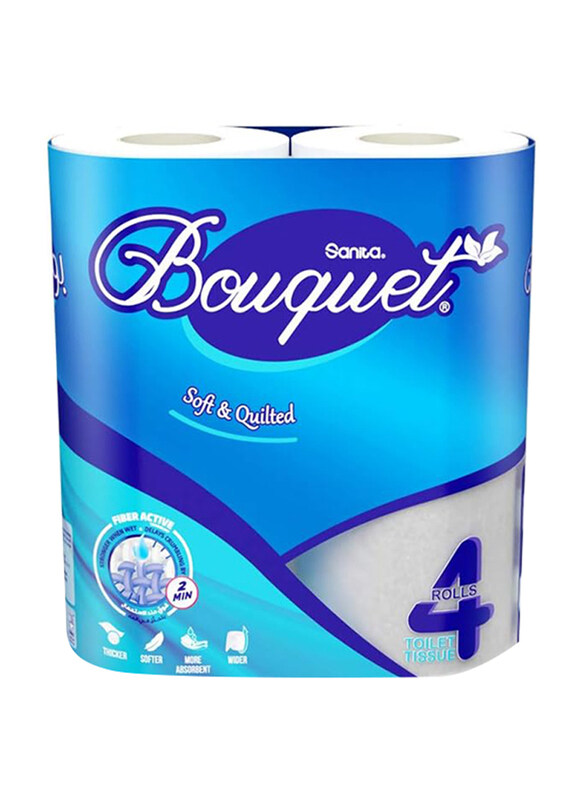 

Sanita Bouquet Soft & Quilted Toilet Roll, 4 Pieces