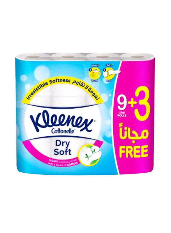 Kleenex Toilet Tissue Dry Soft, 12 Rolls x 200 Sheets x 2 Ply