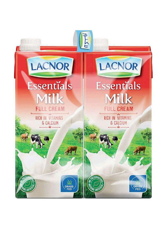 Lacnor UHT Full Fat Cream Milk, 4 Tetra Pack x 1 Liter