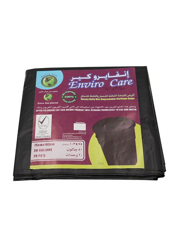 

Enviro Care Heavy Duty Garbage Bags, 50 Gallons, 75 x 103cm, 20 Bags