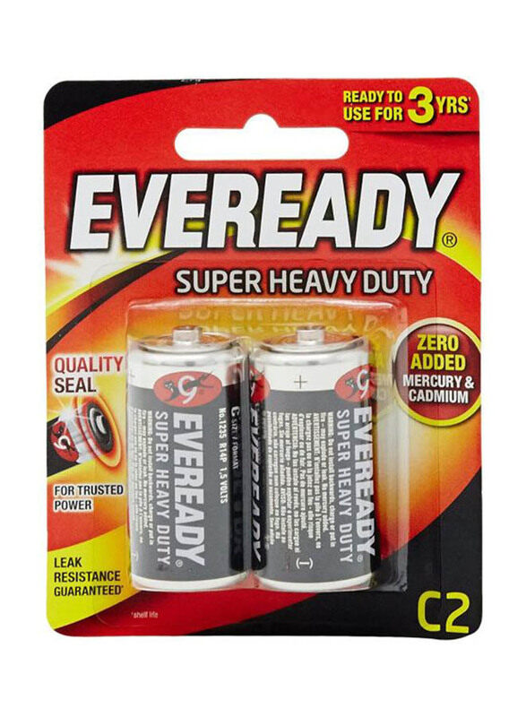 

Eveready Super Heavy Duty Batteries, 2 Pieces, Black