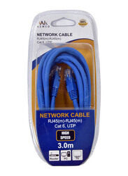 AK Kemco 3 Meter Cat 6 Network Cable, Blue