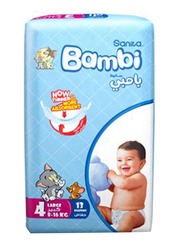 Sanita Bambi Diapers , Size 4, Large, 8-16 kg, 13 Count