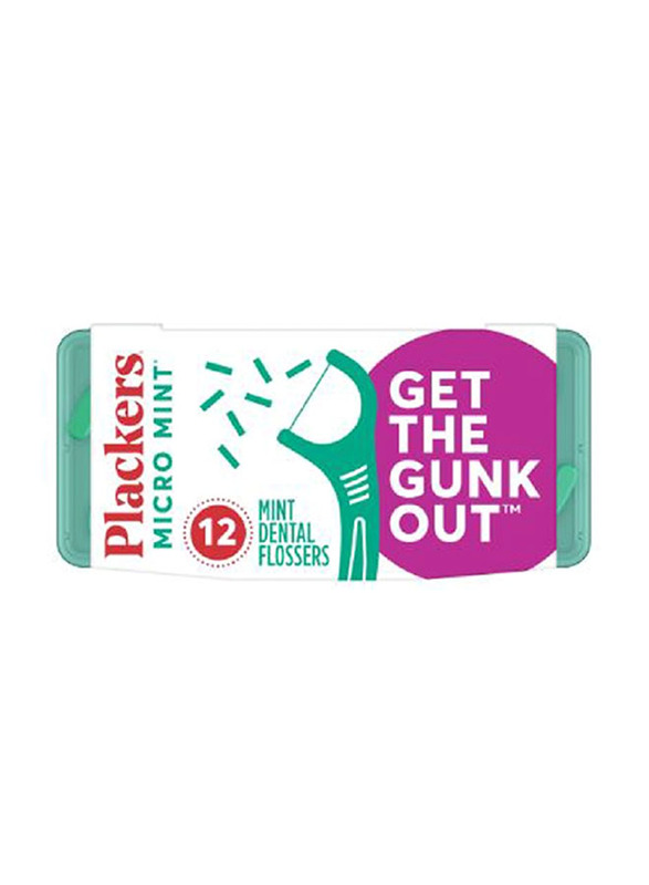 Plackers Micro Mint Dentak Floss Sticks, 12 Pieces