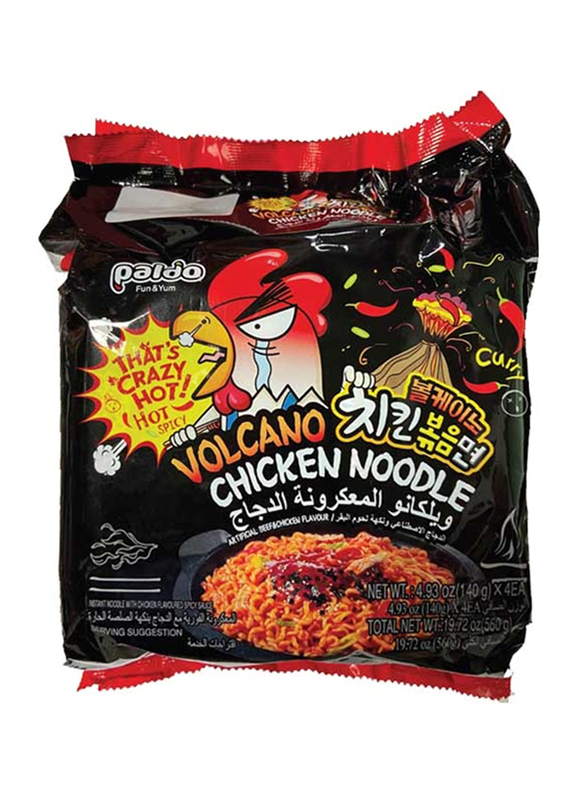 Paldo Volcano Chicken Noodles, 4 x 140g