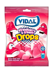 Vidal Strawberry & Cream Drops Candy, 100g