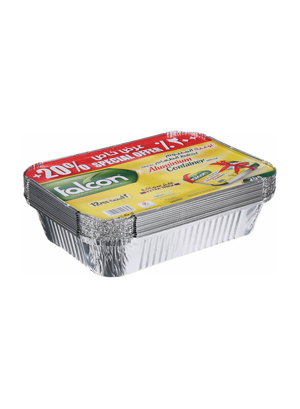 

Falcon Aluminium Container 204, 12 Pieces, Silver