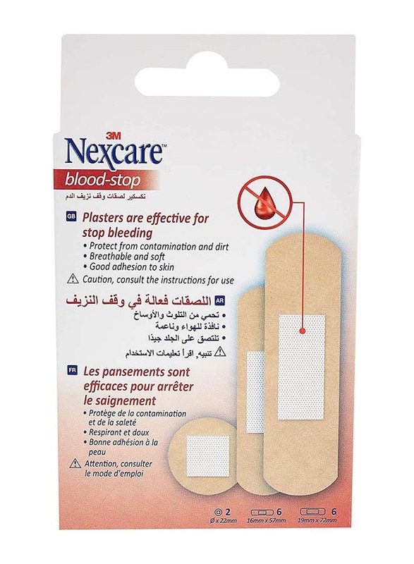 3M Nexcare Blood-Stop Bandages, 14 Pieces, Multicolour