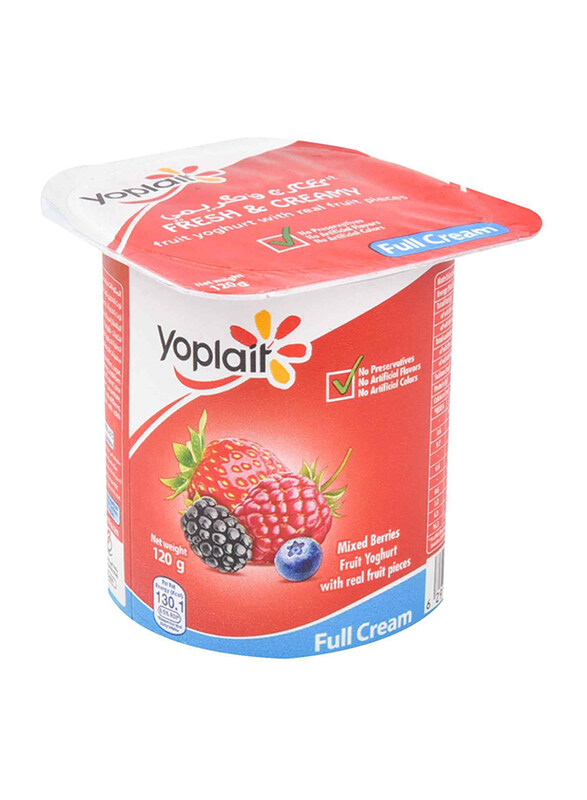 

Yoplait Full Cream Mixed Berries Fruit Yogurt, 120g