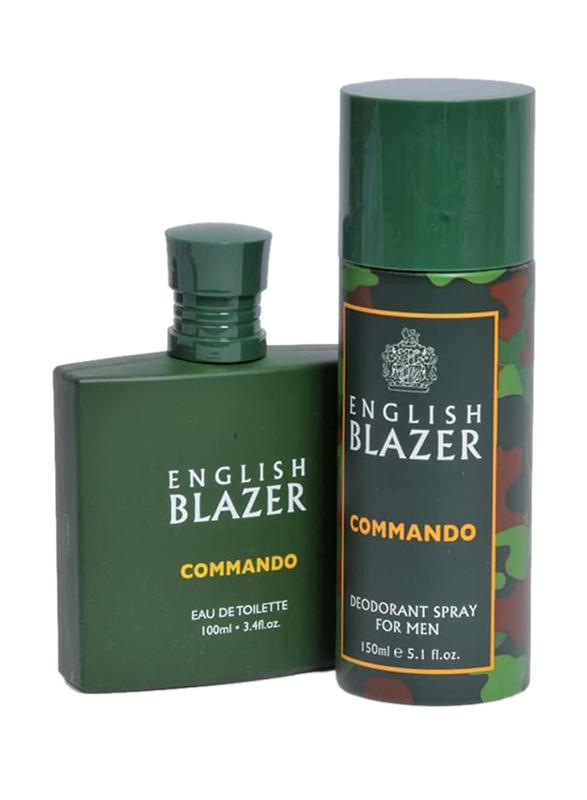 

English Blazer 2 Piece Commando Gift Set for Men, 100ml EDT Perfume, 150ml Deodorant