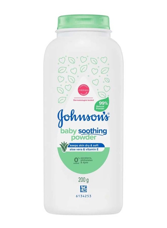 Johnson's 200gm Natural Baby Powder with Aloe Vera and Vitamin E