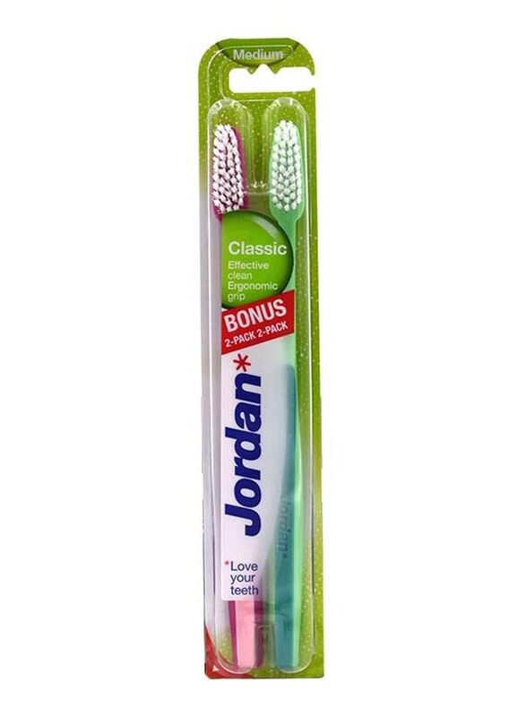 

Jordan Classic Toothbrush, Medium, 2 Pieces