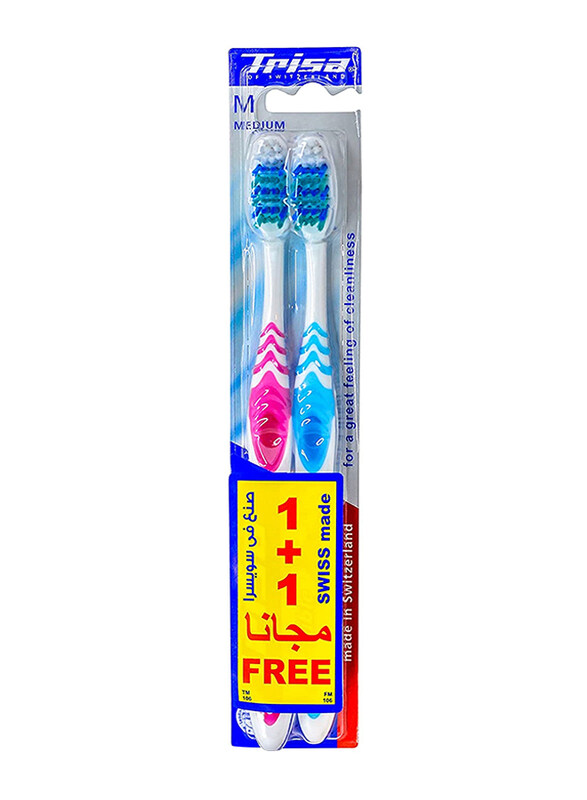 

Trisa Flexible Toothbrush, Multicolour, Medium, 2 Pieces