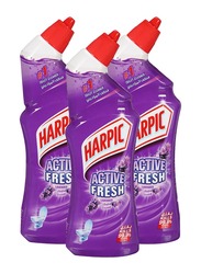 Harpic 10x Power Plus Toilet Bowl Cleaner Liquids Lavender Scent, 3 x 750ml