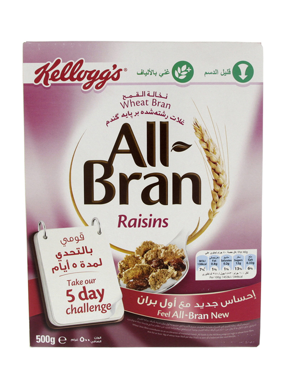 Kellogg's All Bran Raisin Cereal, 500g
