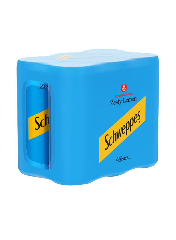 Schweppes Zesty Lemon Soft Drink, 6 x 250ml