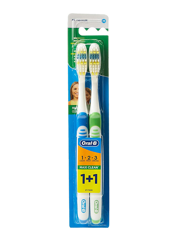 Oral B Maxi Clean Medium Toothbrush, 2 Pieces