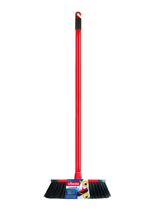 Vileda Indoor Broom Bumper with Stick, Red