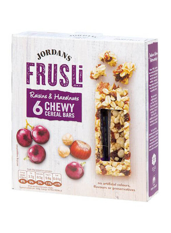 

Jordans Frusli Raisins & Hazelnuts Chewy Cereal Bars, 6 Pieces x 180g