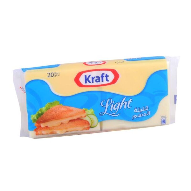 Kraft Light Cheese Slices, 20 Slices, 400g