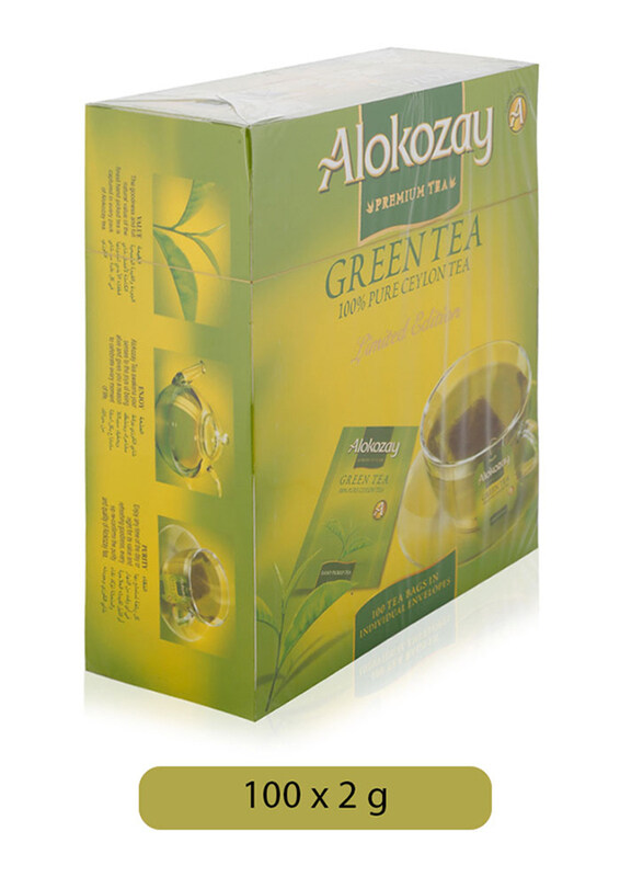 

Alokozay Pure Ceylon Green Tea, 100 Tea Bags x 2g