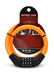 Bicycle Combination Lock, Black/Orange