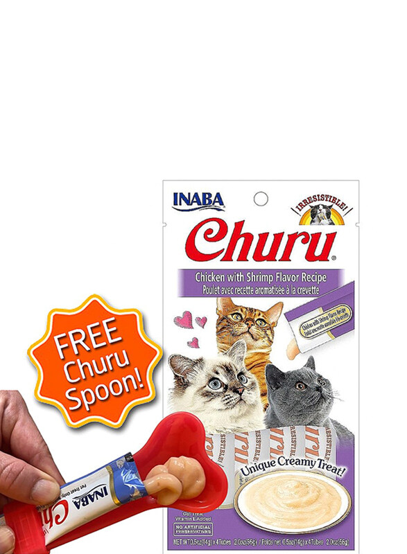 

Inaba Churu Creamy Cat Treats Shrimp Flavor with Chicken Cat Dry Good, 4 x 14g