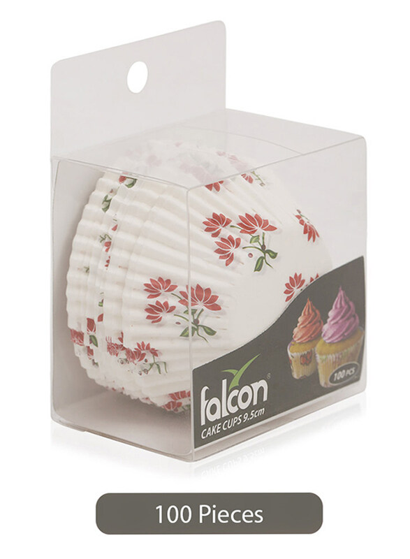 

Falcon 9.5cm 100-Pieces Cake Cup, Floral, White