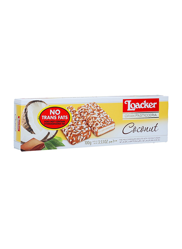Loacker Gran Pasticceria Chocolate Biscuits with Coconut Cream, 100g