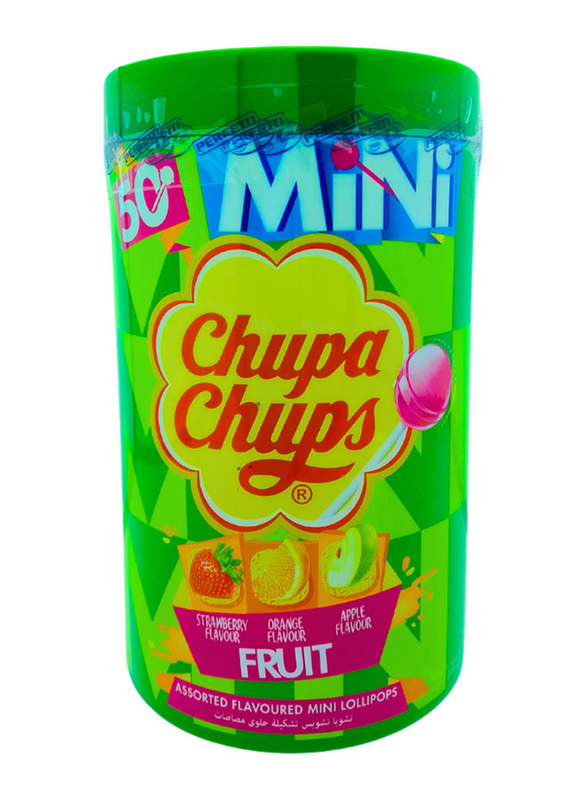Chupa Chups Apple, Strawberry & Orange Mini Lollipops, 300g