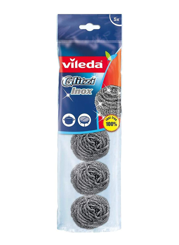 Vileda Inox Scouring Spiral, Silver, 5 Pieces