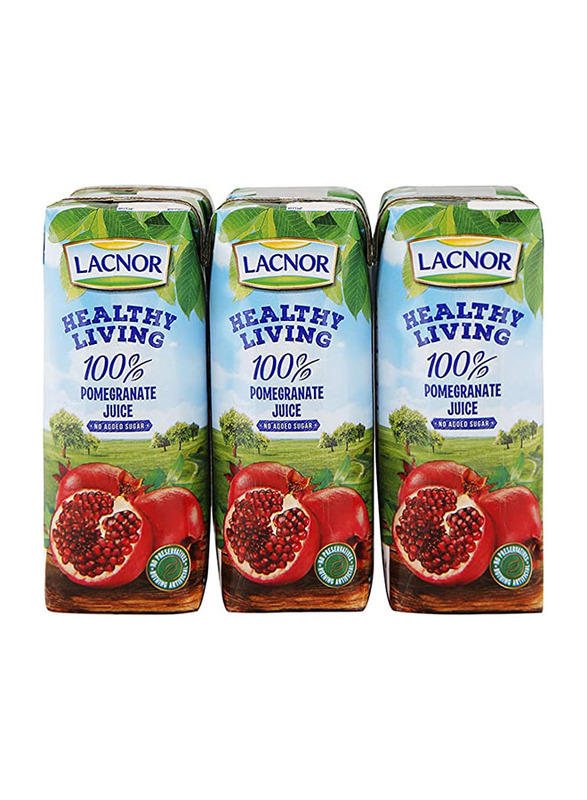 Lacnor Healthy Living 100% Pomegranate Juice, 6 x 250ml