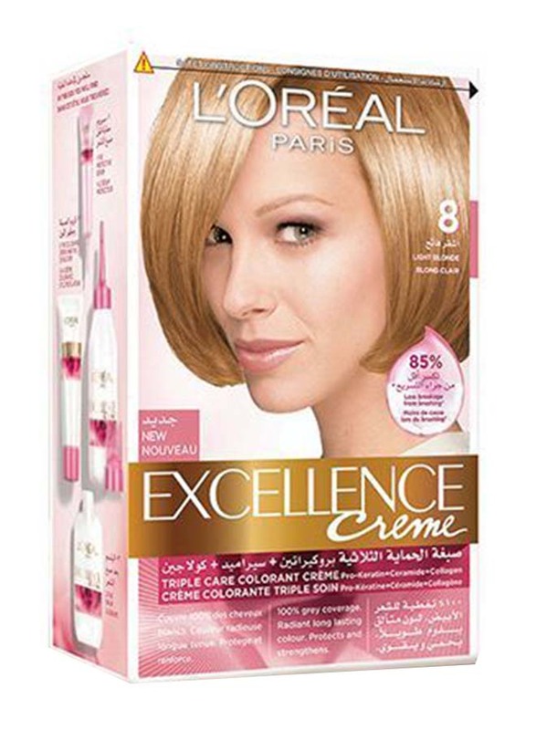 L'Oreal Paris Excellence Creme Hair Color, 8 Light Blonde
