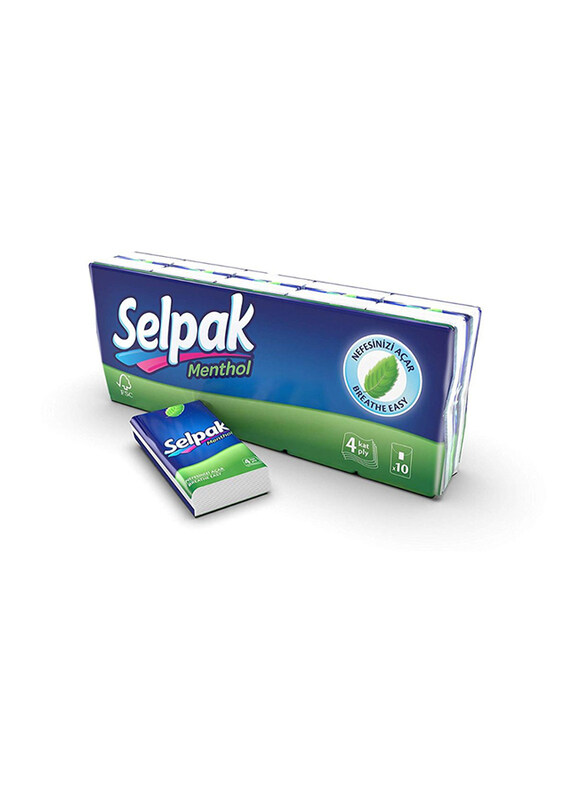 

Selpak Menthol Pocket Tissue, 4 Ply x 10 Pack