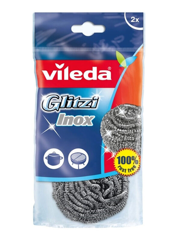 

Vileda Glitzi Inox Spiral Scourer, Silver, 2 Pieces