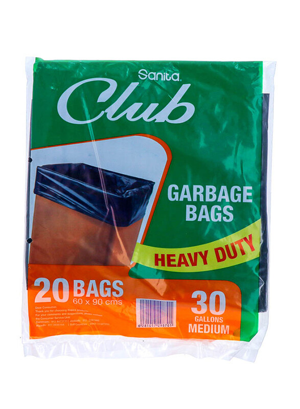 

Napco Club Heavy Duty Garbage Bag, Medium, 20 Bags x 30 Gallons