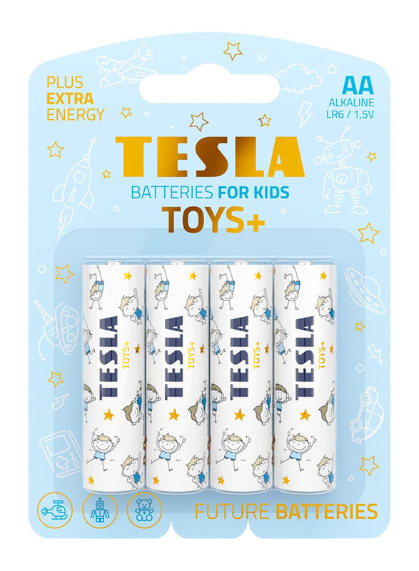 

Tesla Toys+ AA 1.5V Alkaline Batteries, 4 Pieces, White