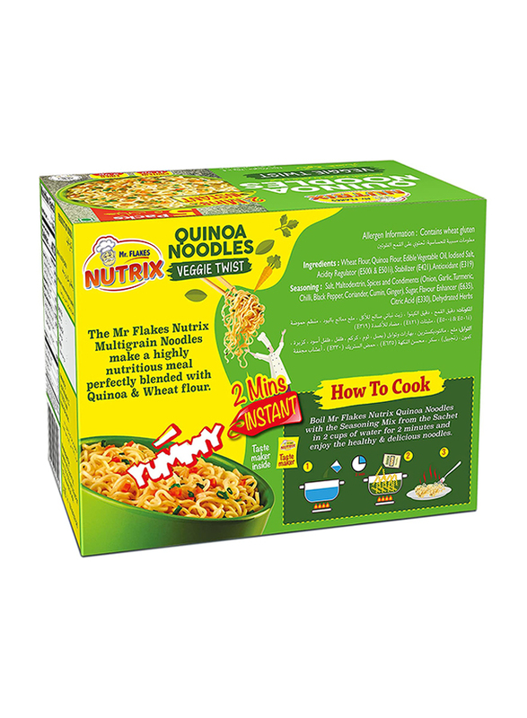 Mr. Flakes Nutrix Quinoa Veggie Twist Noodles, 5 x 70g