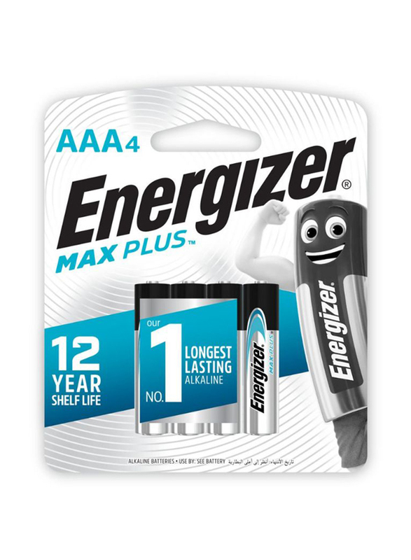 Energizer Max Plus AAA Batteries, 4 Pieces, Silver