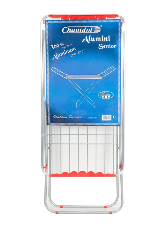 Chamdol Senior Aluminium Cloth Dryer, 20 Meter, Silver/Red