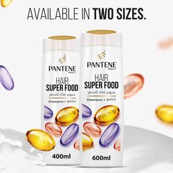 Pantene Pro-V Hair Superfood Shampoo with Antioxidants to Strengthen Hair, 400ml